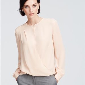 Ann Taylor Blush Georgette Wrap Blouse :: S
